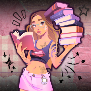 Peach illustrated profile picture